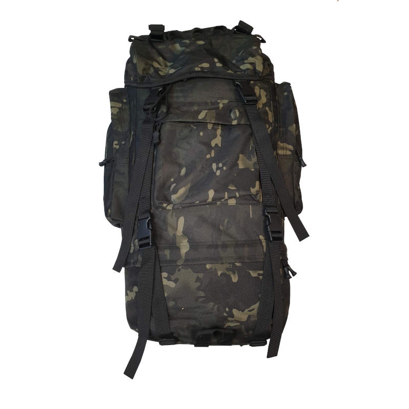 Рюкзак 60л рейдовый со съемным каркасом и дождевиком, цвет черно-зеленый камуфляж (DL211G)
