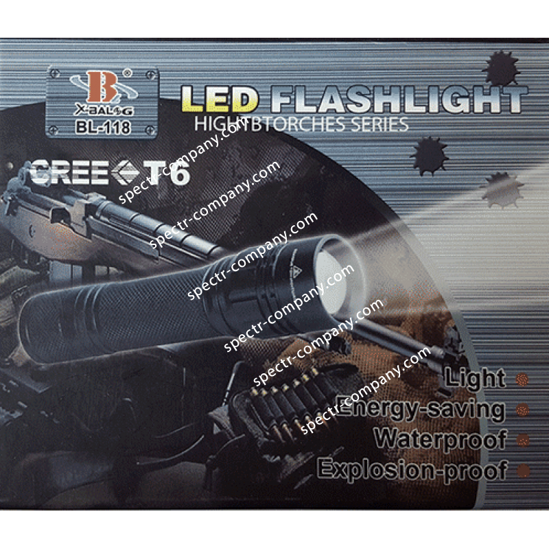 Фонарь светодиодный аккумуляторный BL- 118-Т6