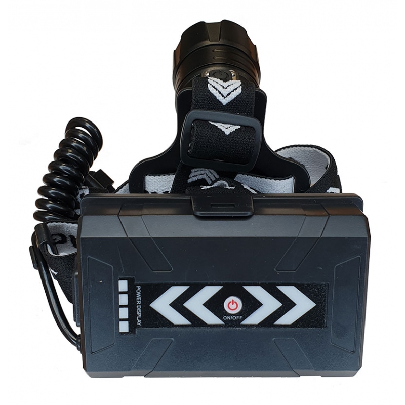 Фонарь на голову аккумуляторный GL-Т37-Р100+СОВ (мощный диод Р100+СОВ, 3 аккумулятора, зарядка USB, power bank)